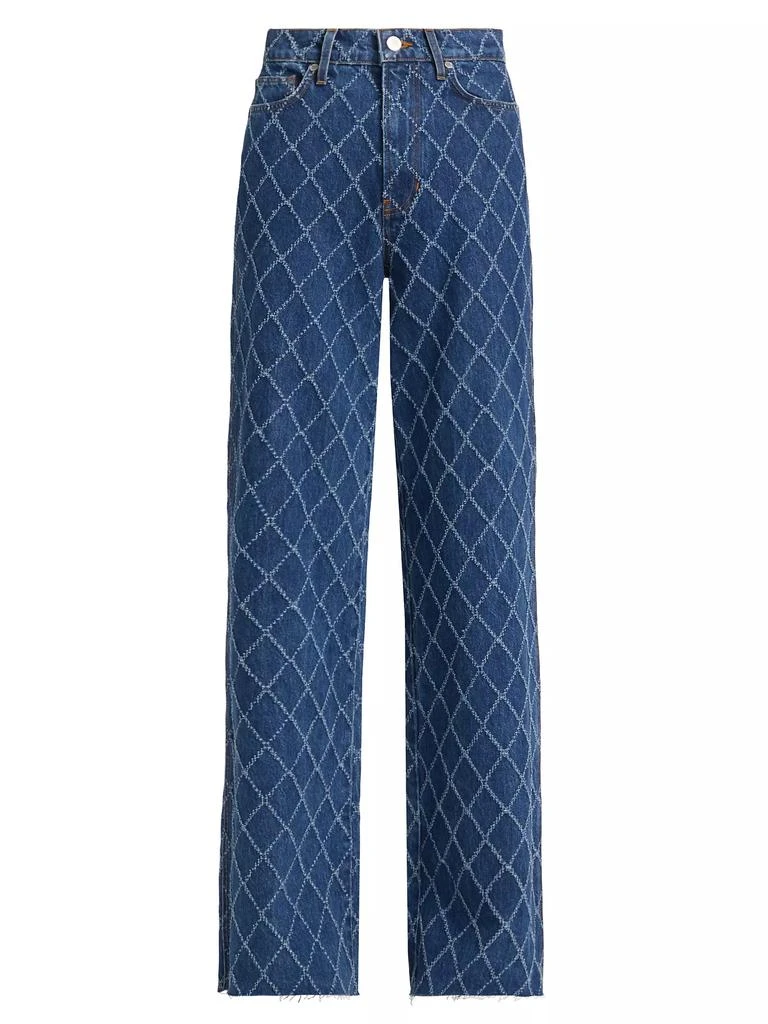 VERONICA BEARD Taylor Diamond Stitch High-Rise Wide-Leg Jeans 1