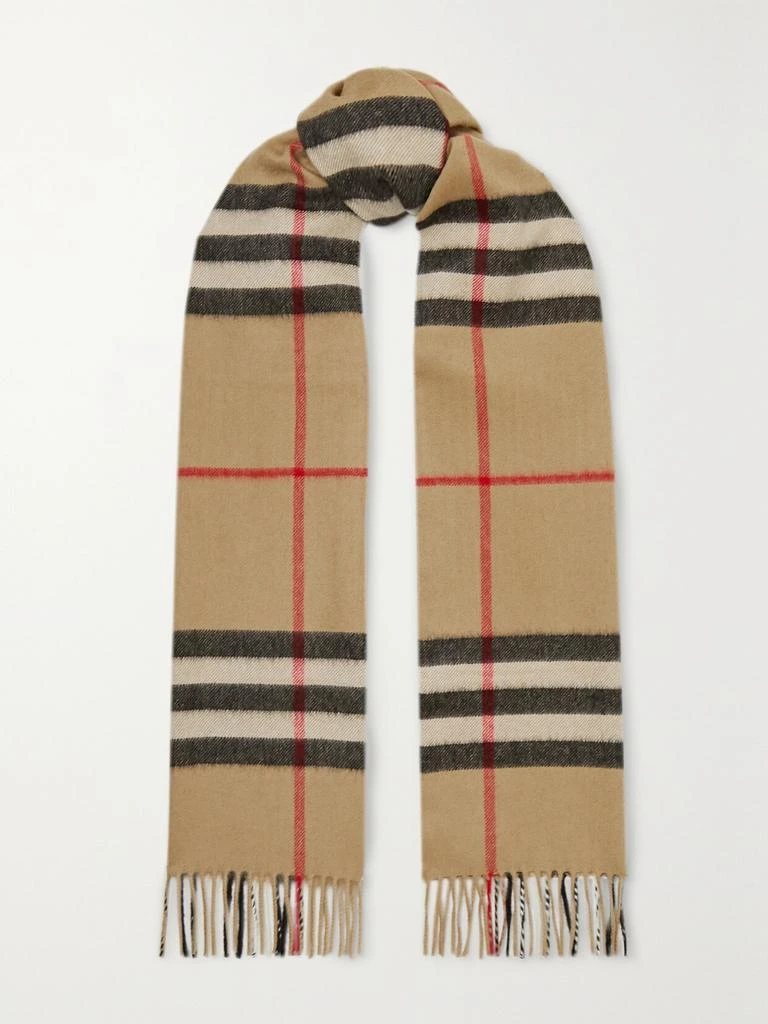 Burberry 【net Sustain】流苏格纹羊绒围巾 1