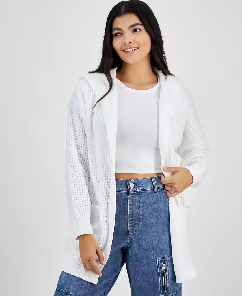Hooked Up by IOT Juniors' Chenille Open Front Cardigan 1