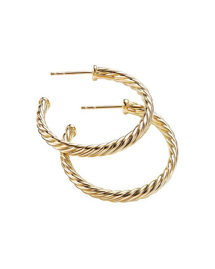 David Yurman Cablespira® Hoop Earrings in 18K Yellow Gold, 1in