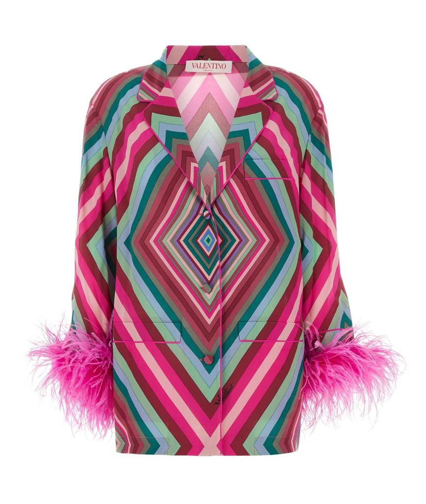 Valentino Valentino Geometric Printed Straight Hem Shirt
