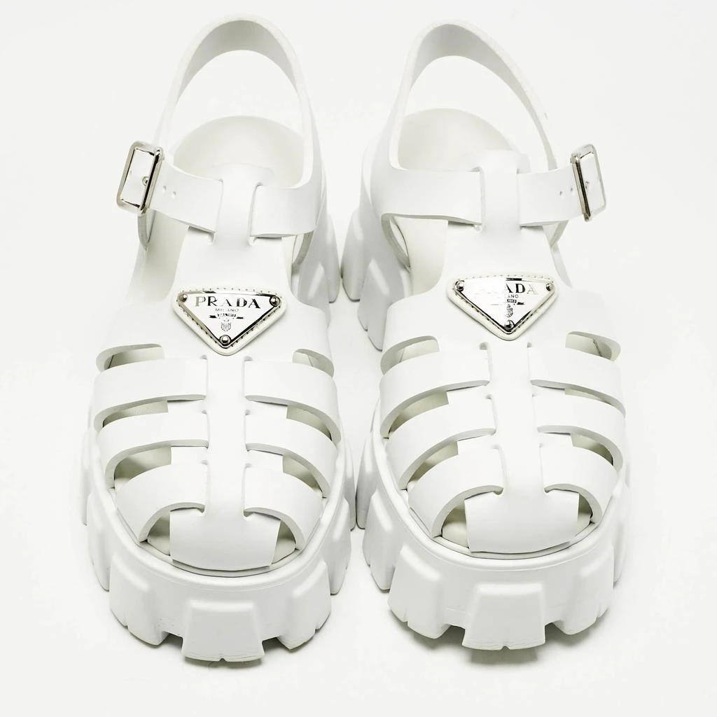 Prada Prada White Rubber Monolith Platform Sandals Size 36 3