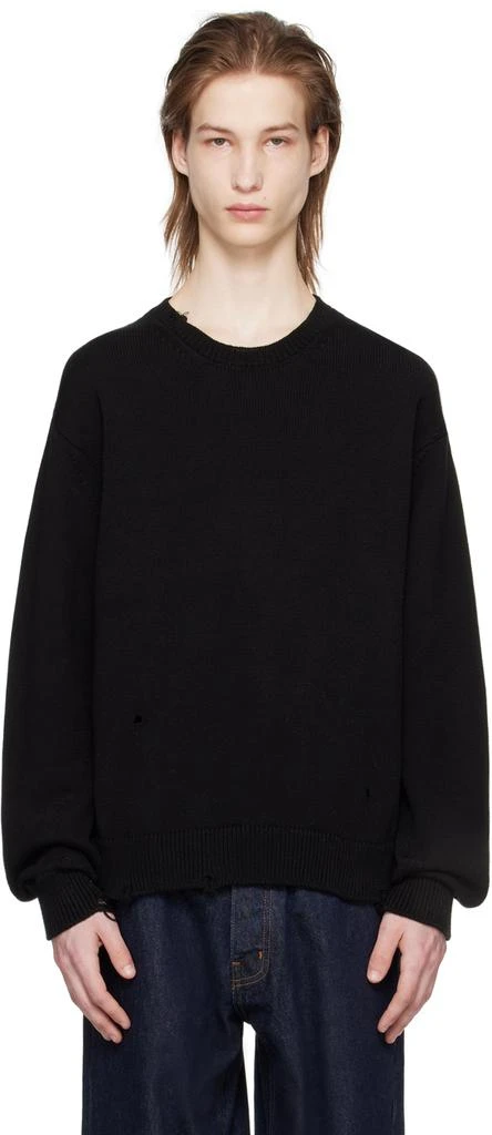 Re/Done Black Thrashed Sweater 1