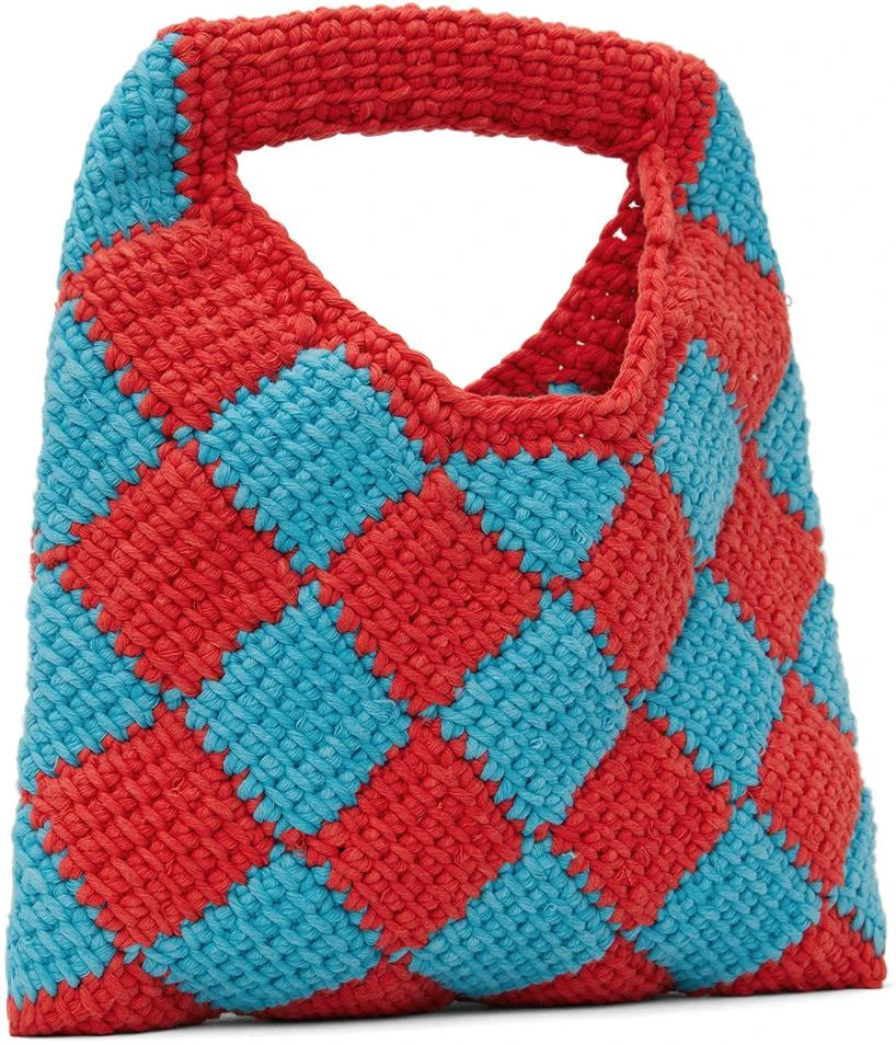 Marni Kids Red & Blue Diamond Crochet Bag 3