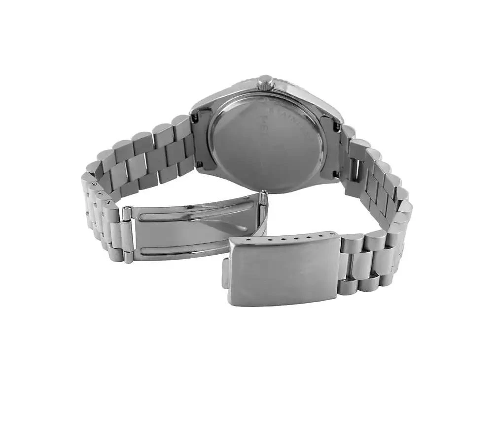 Peugeot Men's 40mm Blue Face Fluted Bezel Steel Bracelet Watch 2