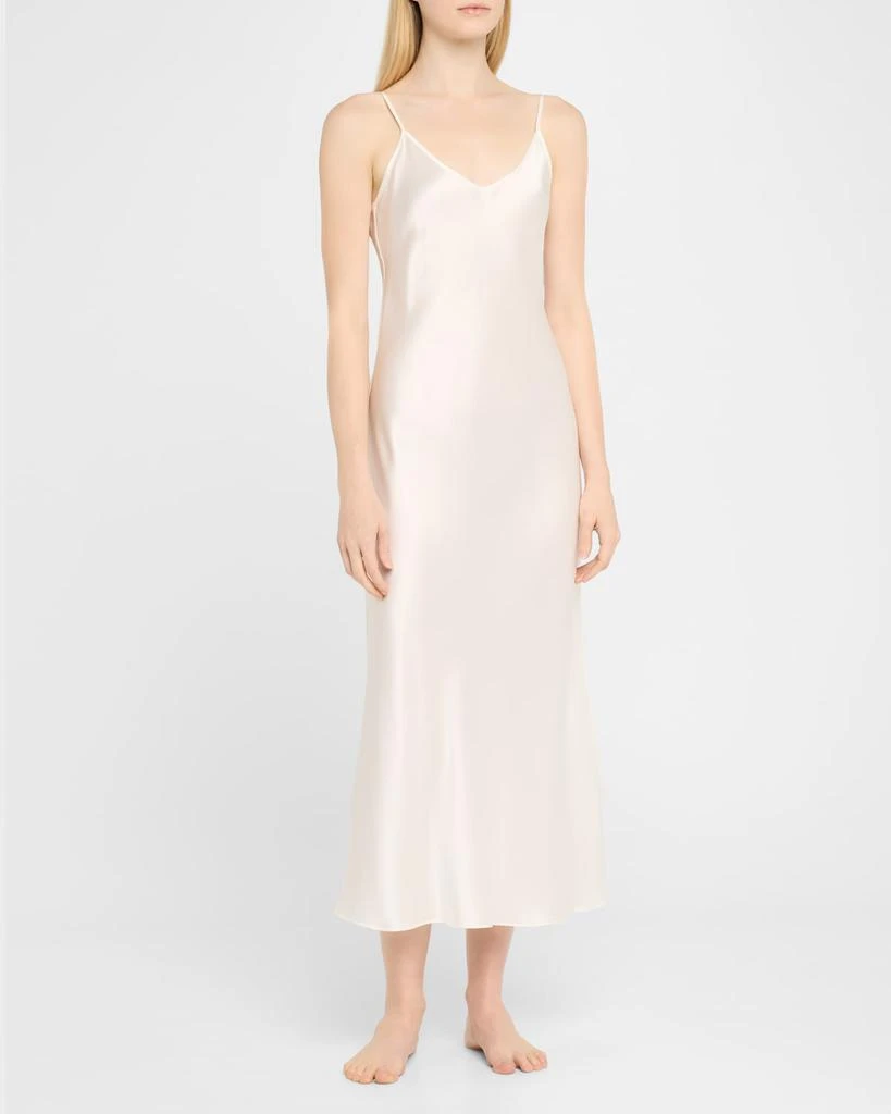 Christine Lingerie Long Silk Satin Nightgown 4