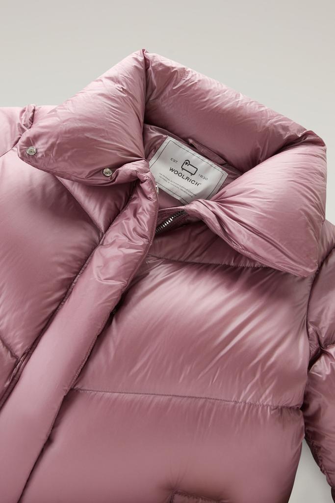 Woolrich Aliquippa Down Jacket in Glossy Nylon - Women - Pink