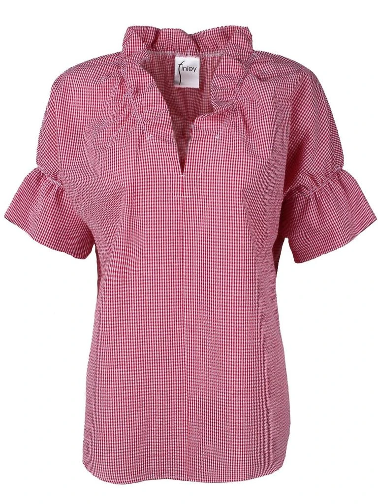 Finley Women's Crosby Gameday Top In Red/white Check 1
