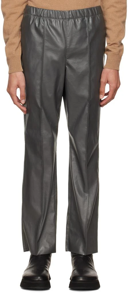 n.hoolywood Gray Faux-Leather Pants 1