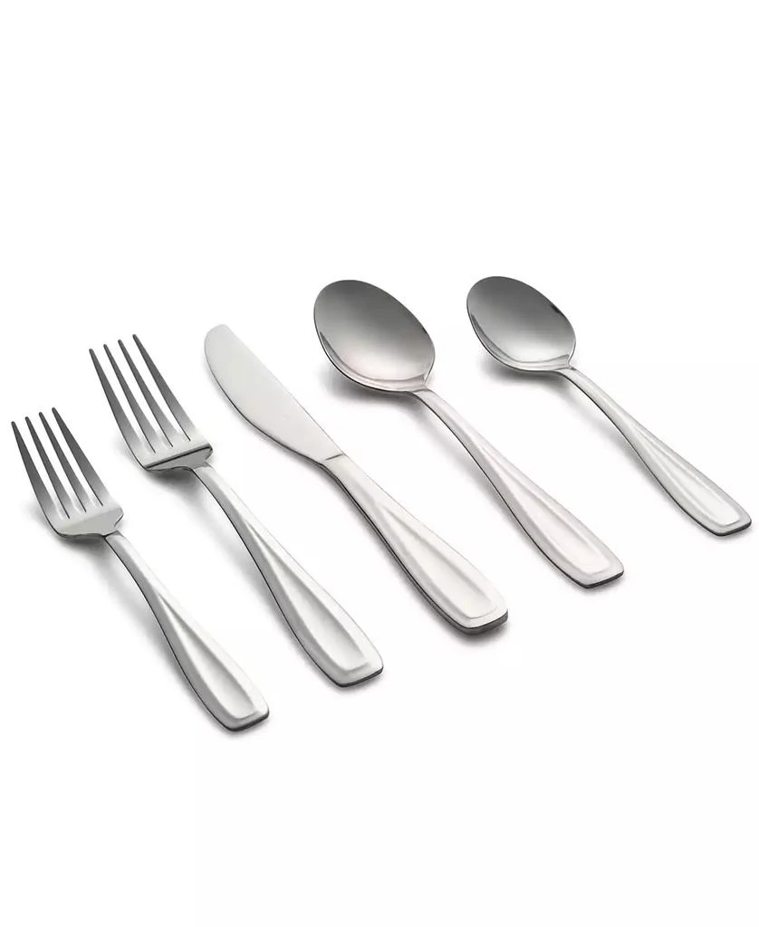 Cambridge Silversmiths Waylen Mirror 40-Piece Flatware with Rustic Buffet, Service for 8 1