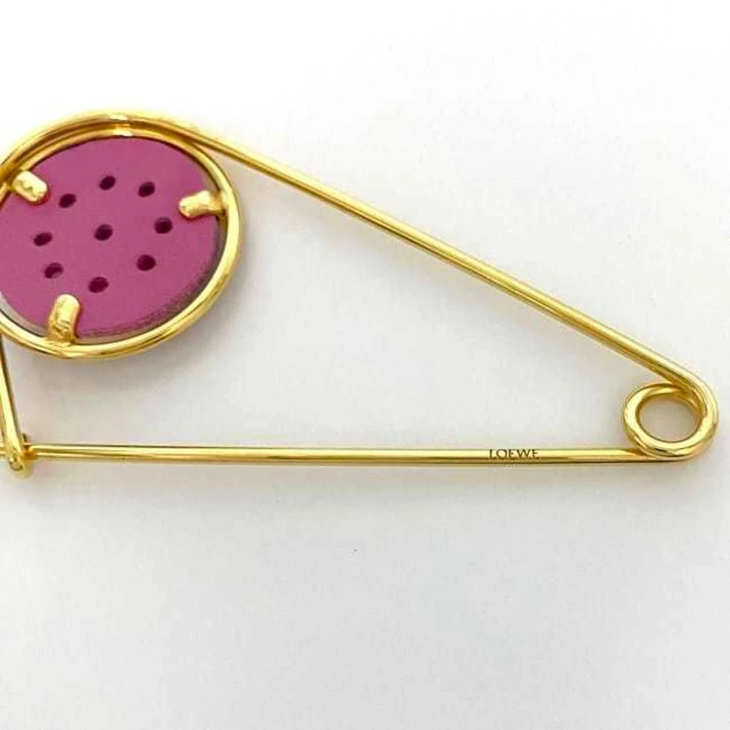 Loewe Leather Metal Pin Brooch (Pre-Owned) 2