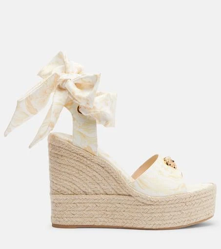 Versace 120 leather platform espadrille wedges 5