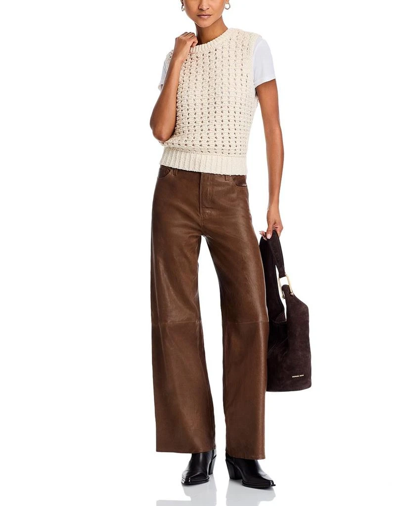 FRAME Leather Wide Leg Palazzo Pants 2