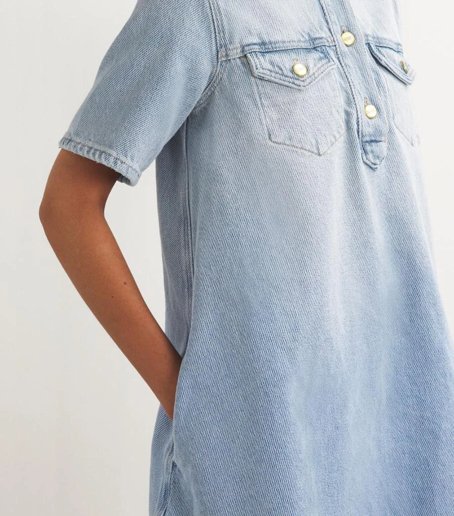 white christmas dresses Ganni LIGHT PINK OVERDYED HEAVY DENIM MINI DRESS main image 0