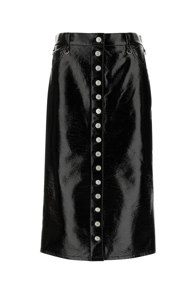 courreges Black vinyl skirt