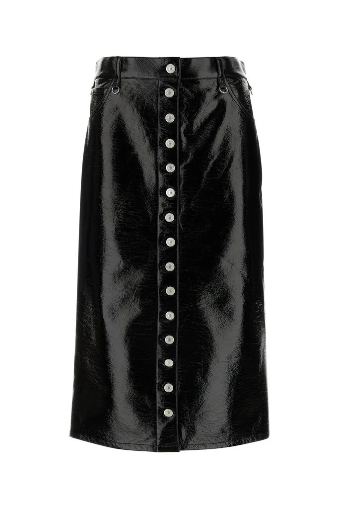 courreges Black vinyl skirt 1