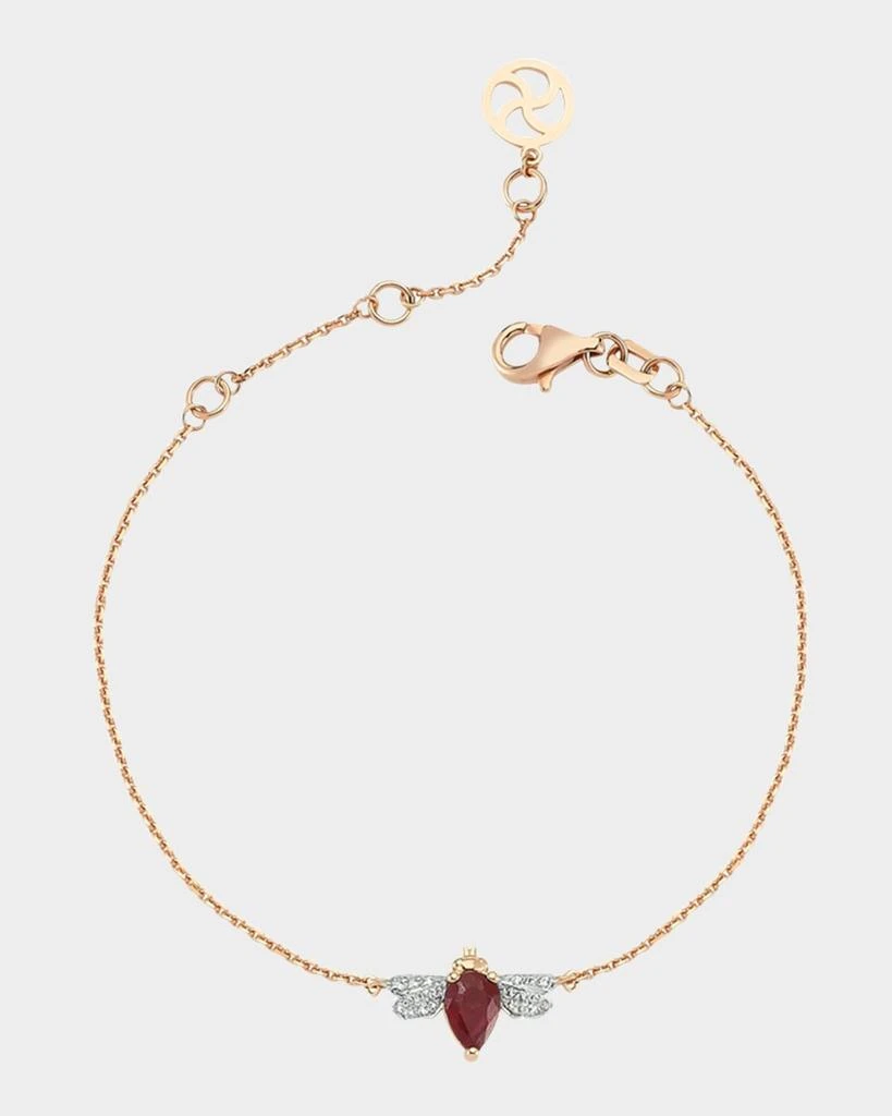 Bee Goddess Ruby and Diamond Bee Bracelet 1