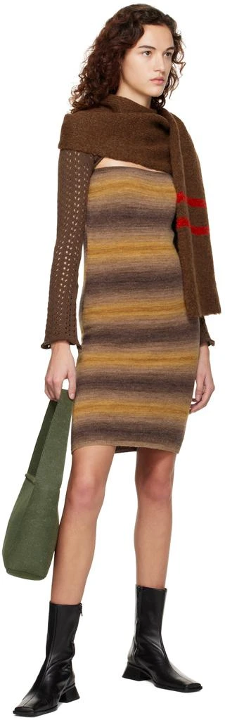 gimaguas brown dress Brown Asymmetrical One-Shoulder Midi Dress for Women – Gimaguas