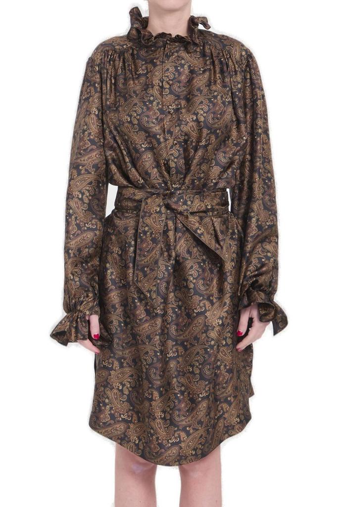 Yves Saint Laurent Saint Laurent Paisley Belted Long-Sleeved