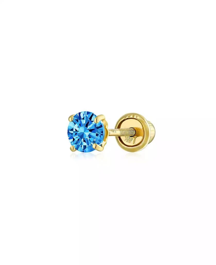 Bling Jewelry Tiny 3MM Solitaire CZ Cartilage 1 Stud Earring 14K Gold Screwback