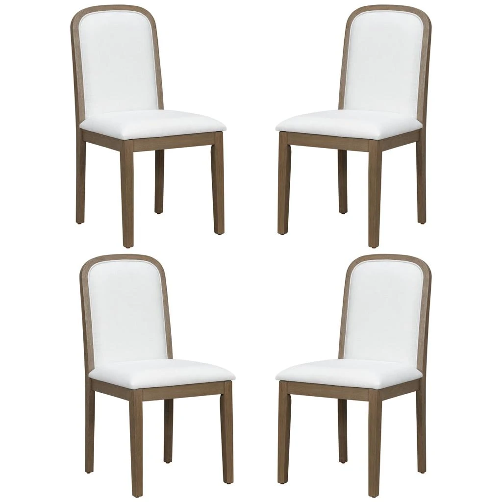 Streamdale Furniture Streamdale Vintage Espresso Upholstered Dining Chair Set - 4 Chairs