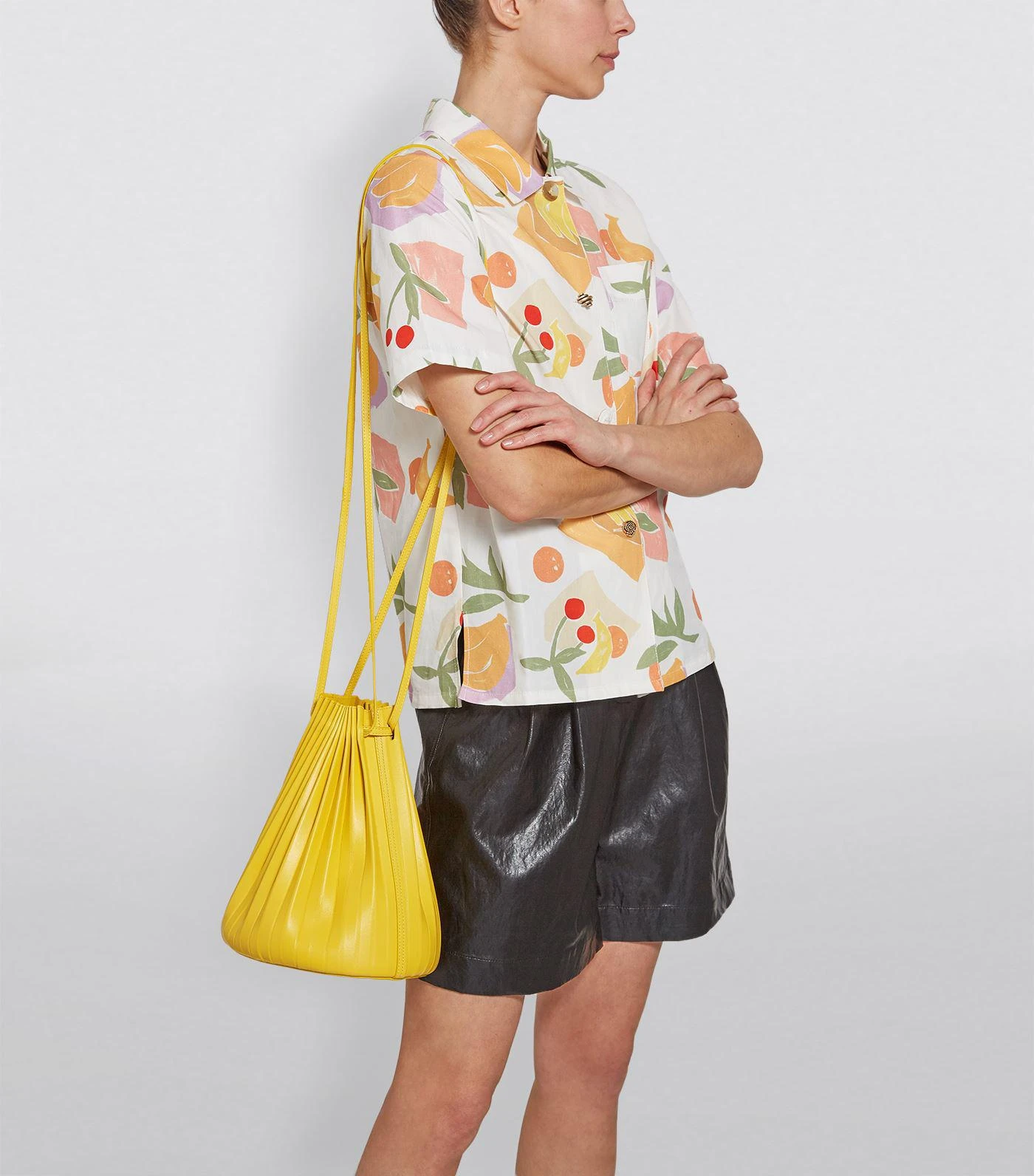 Mansur Gavriel Leather Pleated Bucket Bag 2