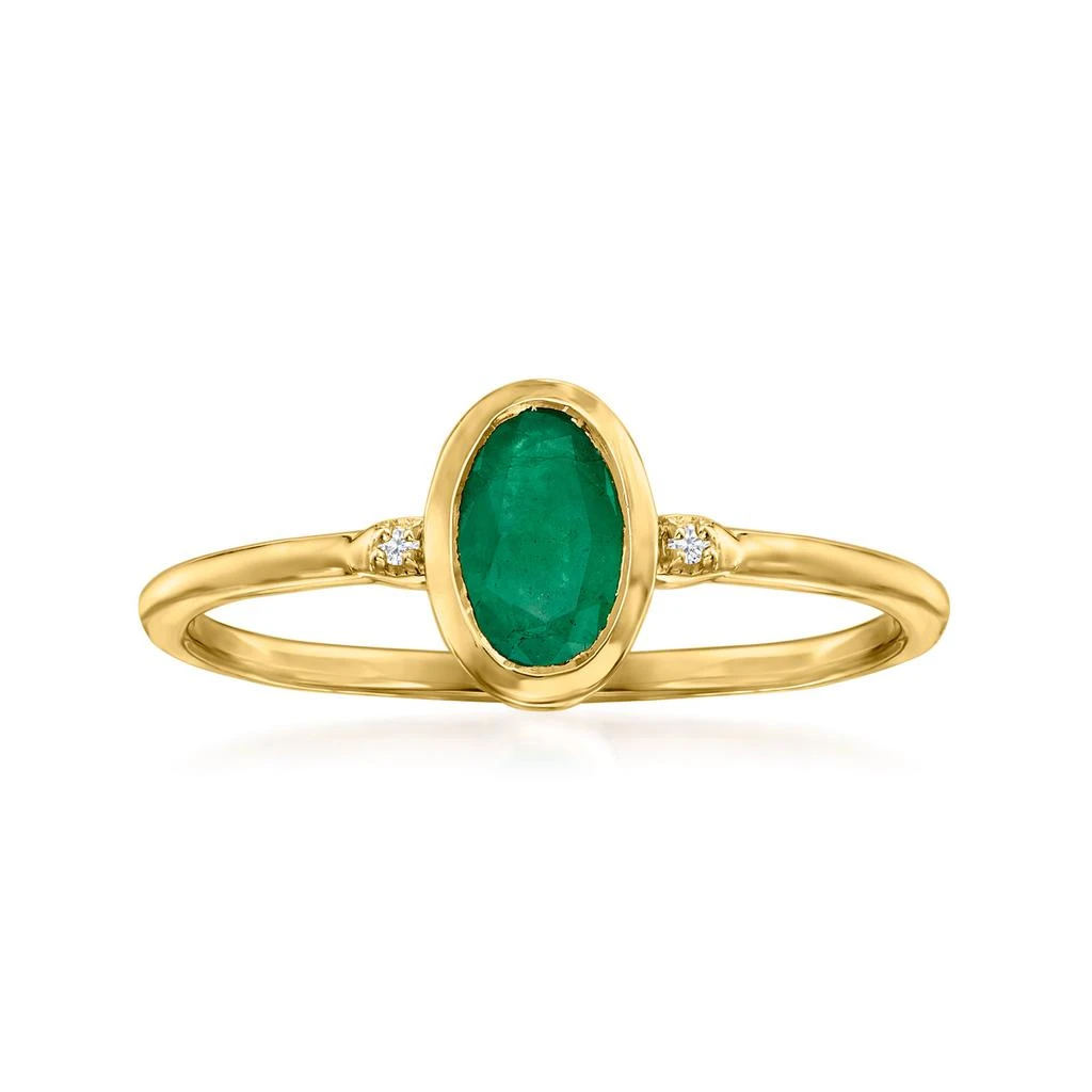 Ross-Simons Ross-Simons Emerald Ring in 14kt Yellow Gold 1