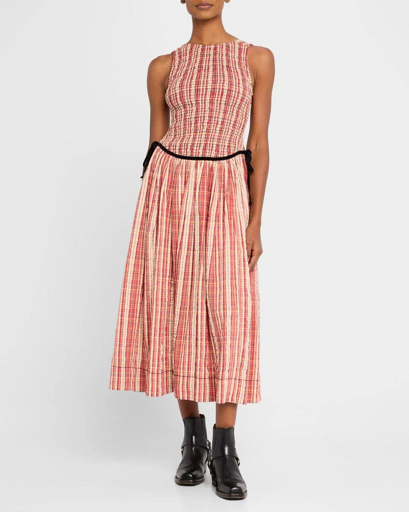 Free People Nightingale Plaid Midi Dress 2