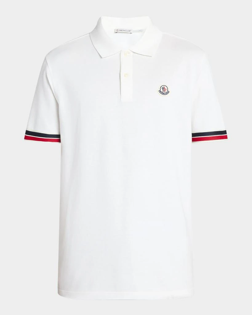 Moncler Men's Striped-Trim Pique Polo Shirt 1