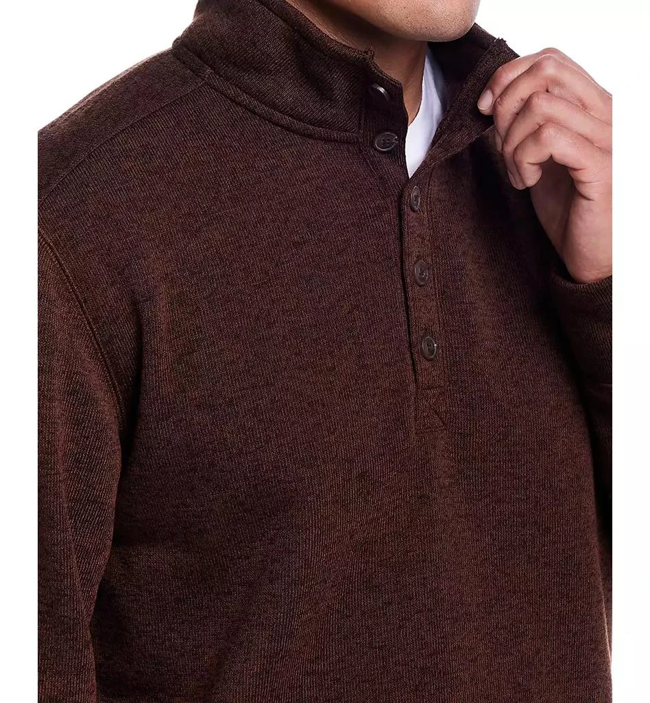 Weatherproof Vintage Men's Quarter Button Pullover Ribbed Fleece Sweater 3