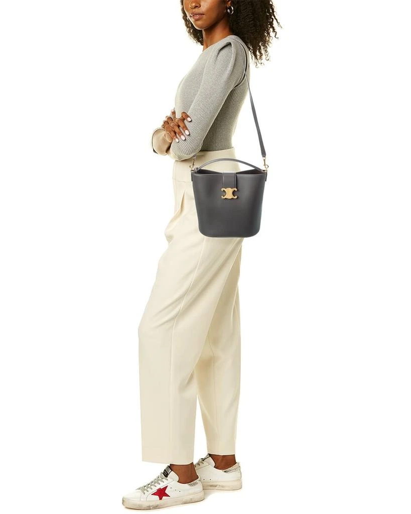 Celine CELINE Louise Medium Leather Bucket Bag 4