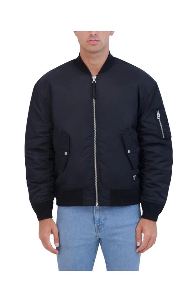 Hudson Jeans Outerwear Hudson Jeans Men's Ma-1 Military Bomber Jacket With Knit Collar And Cuff 4