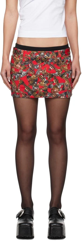 Vivienne Westwood Red Foam Denim Miniskirt 1