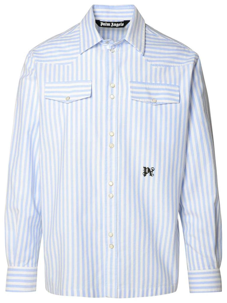 Palm Angels Palm Angels Light Blue Cotton Shirt 1