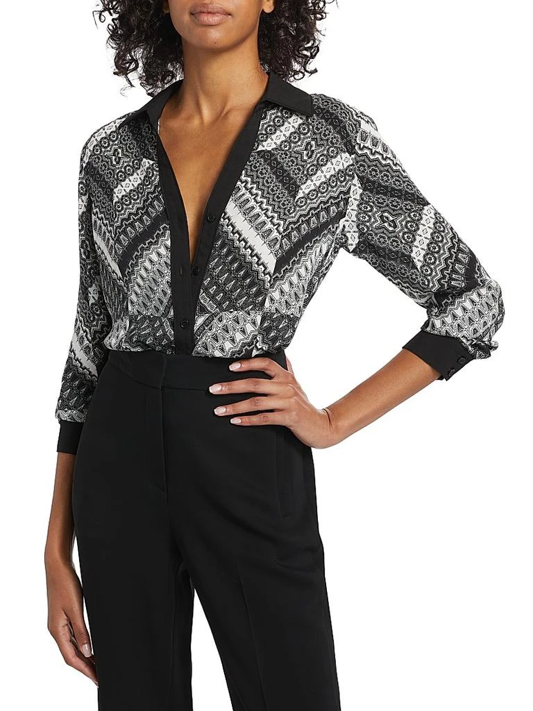 Tahari The Madeline Printed Silk Shirt 3