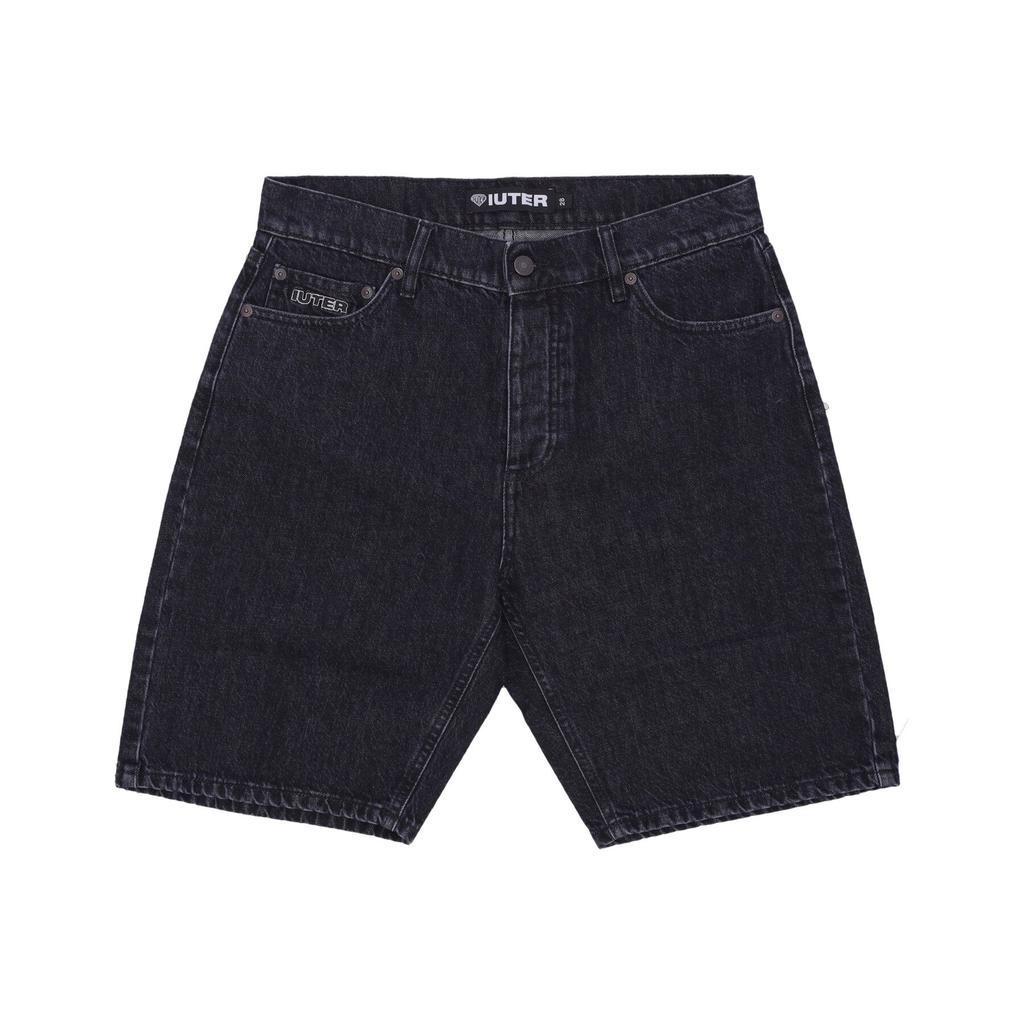 Iuter Men's Short Jeans Regular Denim Short Black