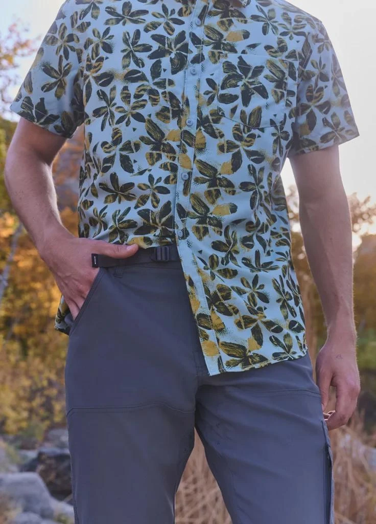 Prana Mens prAna Lost Sol Printed Short Sleeve Shirt - Saltwater Wildflower 4