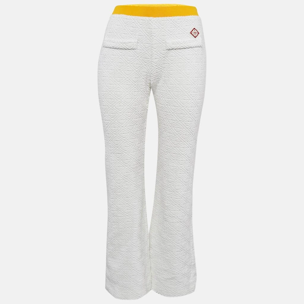 Casablanca Casablanca White Monogram Embossed Terry Track Pants S 1
