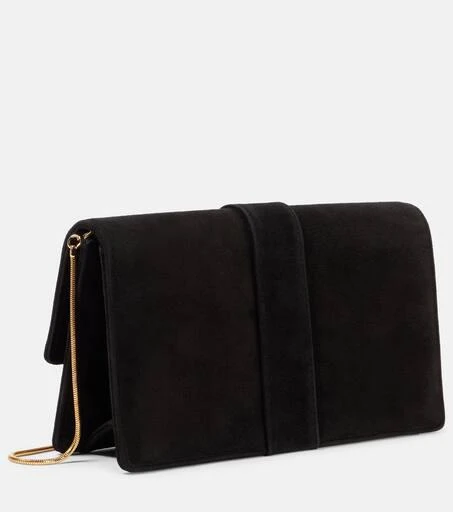 Manolo Blahnik Capri embellished suede clutch 4