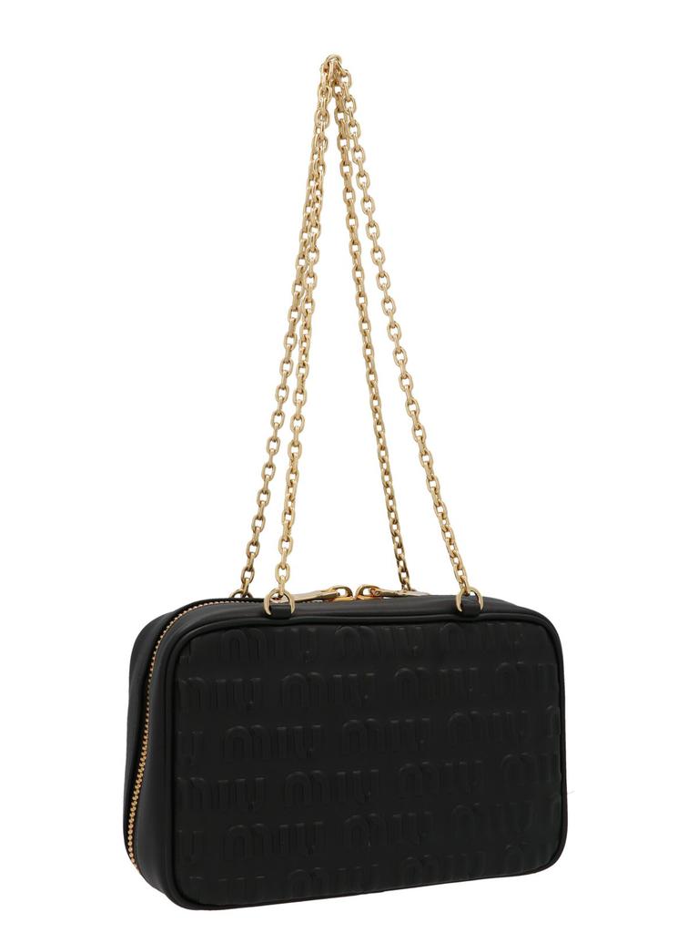 ◯● •**BAGU**:..❤︎ページ●◯ Miu Miu Miu Miu Allover Logo Zipped Shoulder Bag - Shoulder