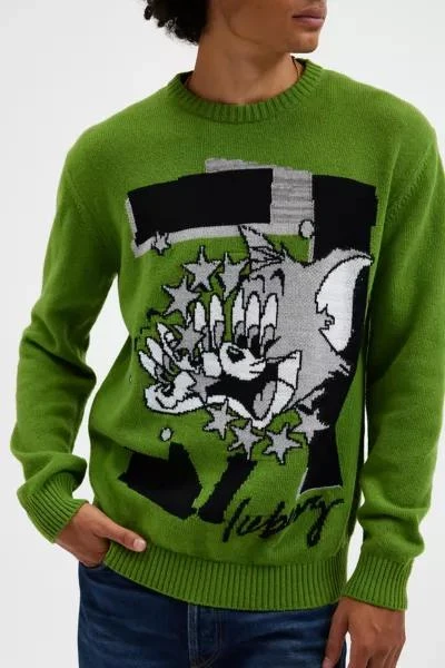 Shop ICEBERG Maglia Tom Graphic Crew Neck Sweater on Sale at