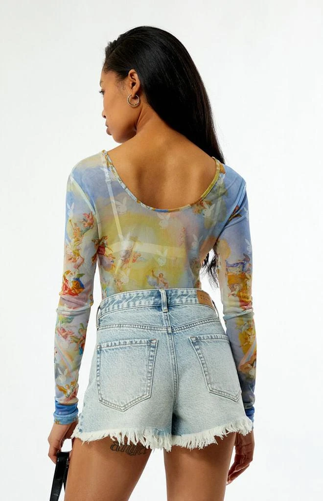 Playboy By PacSun Snake Mesh Long Sleeve Bodysuit 3