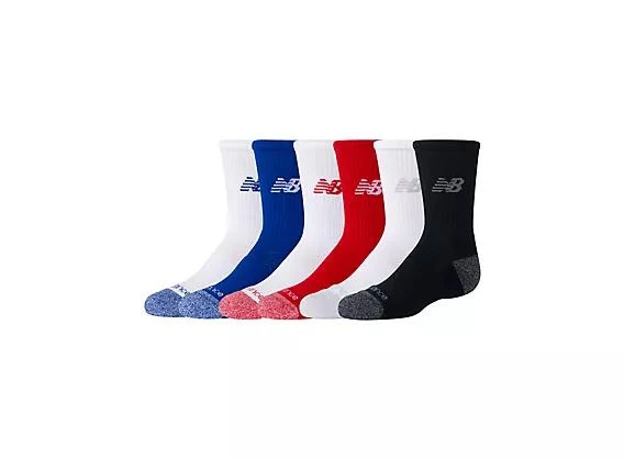 New Balance Youth Active Crew Socks 6 Pack 1