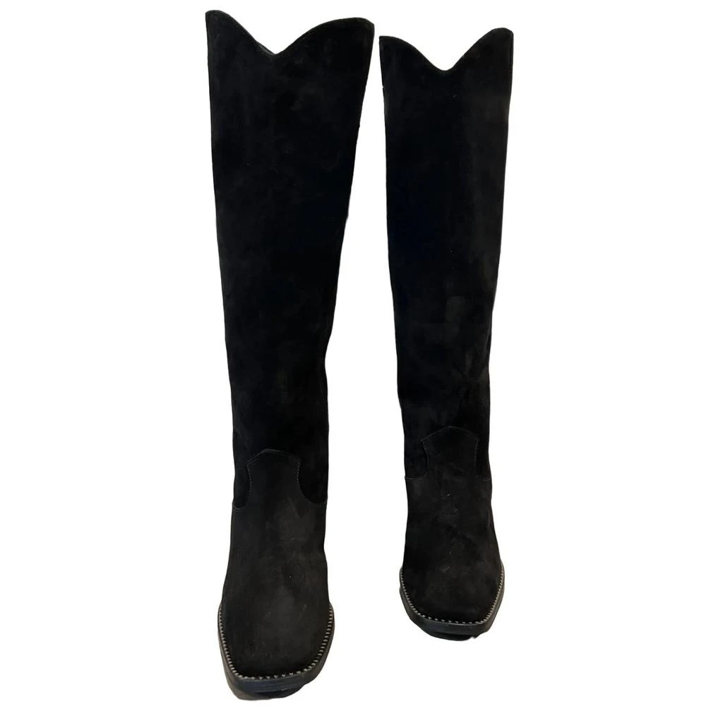 Freda Salvador Women's Angie Tall Western Boot In Black Suede 2