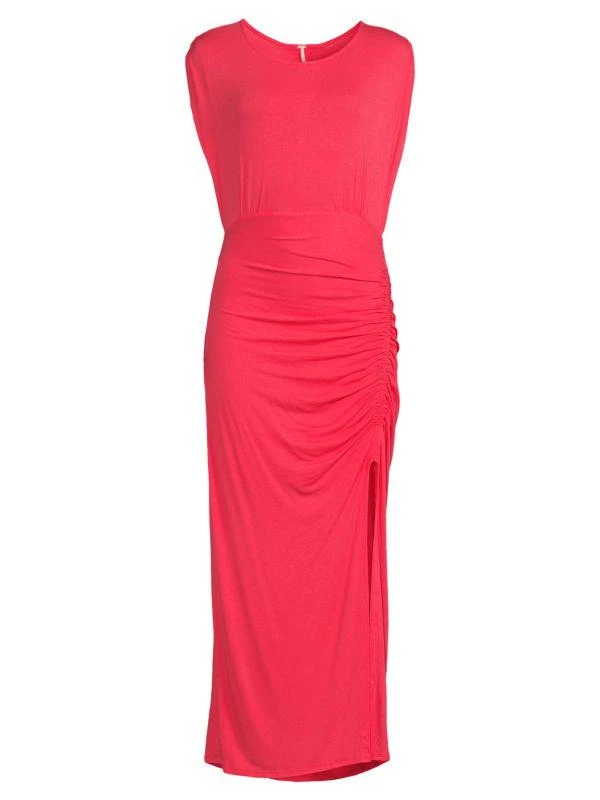 Free People Lakeside Ruched Slit Midi Dress 3