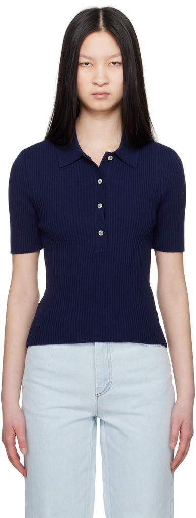Tシャツ・カットソー A.P.C. Women's Roxy Short Sleeve Polo Black A.P.C. Black Roxy Polo - Tops - BeyondStyle