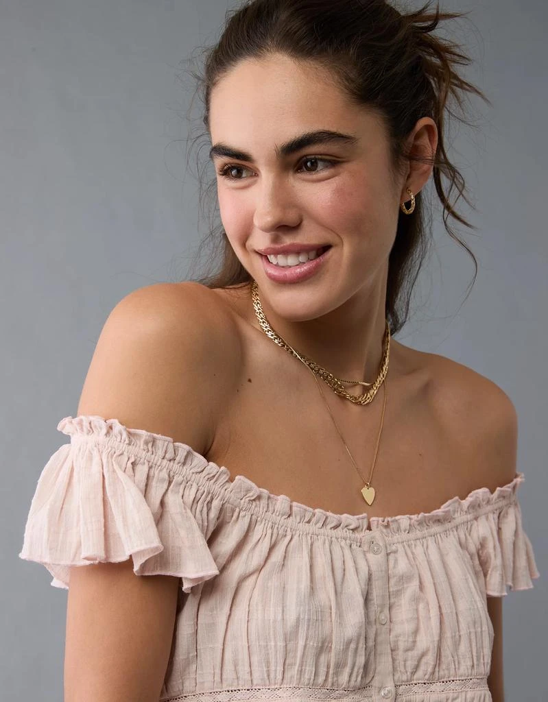 AE AE Ruched Flutter Sleeve Shirt 6