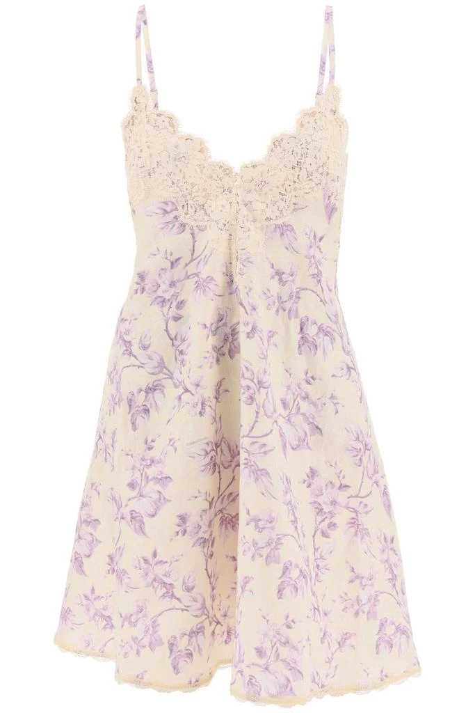 Zimmermann mini linen dress with lace trim 1