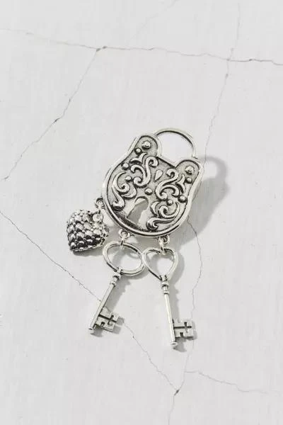 Urban Outfitters Key To My Heart Lock Charm Brooch 2