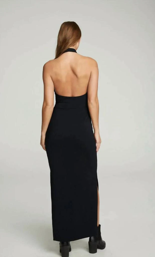 Mock Neck Open Back Maxi Dress With Side Slit In True Black  On Sale Now  with Up to 47% Off | Discover Exclusive Deals & Savings at BeyondStyle   Authentic Chaser